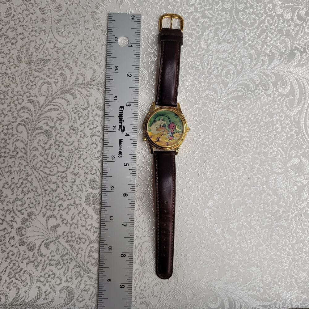 VTG Disney leather watch Fossil Mickey Mouse Classic Adventures Lonesome Ghost - Picture 6 of 6